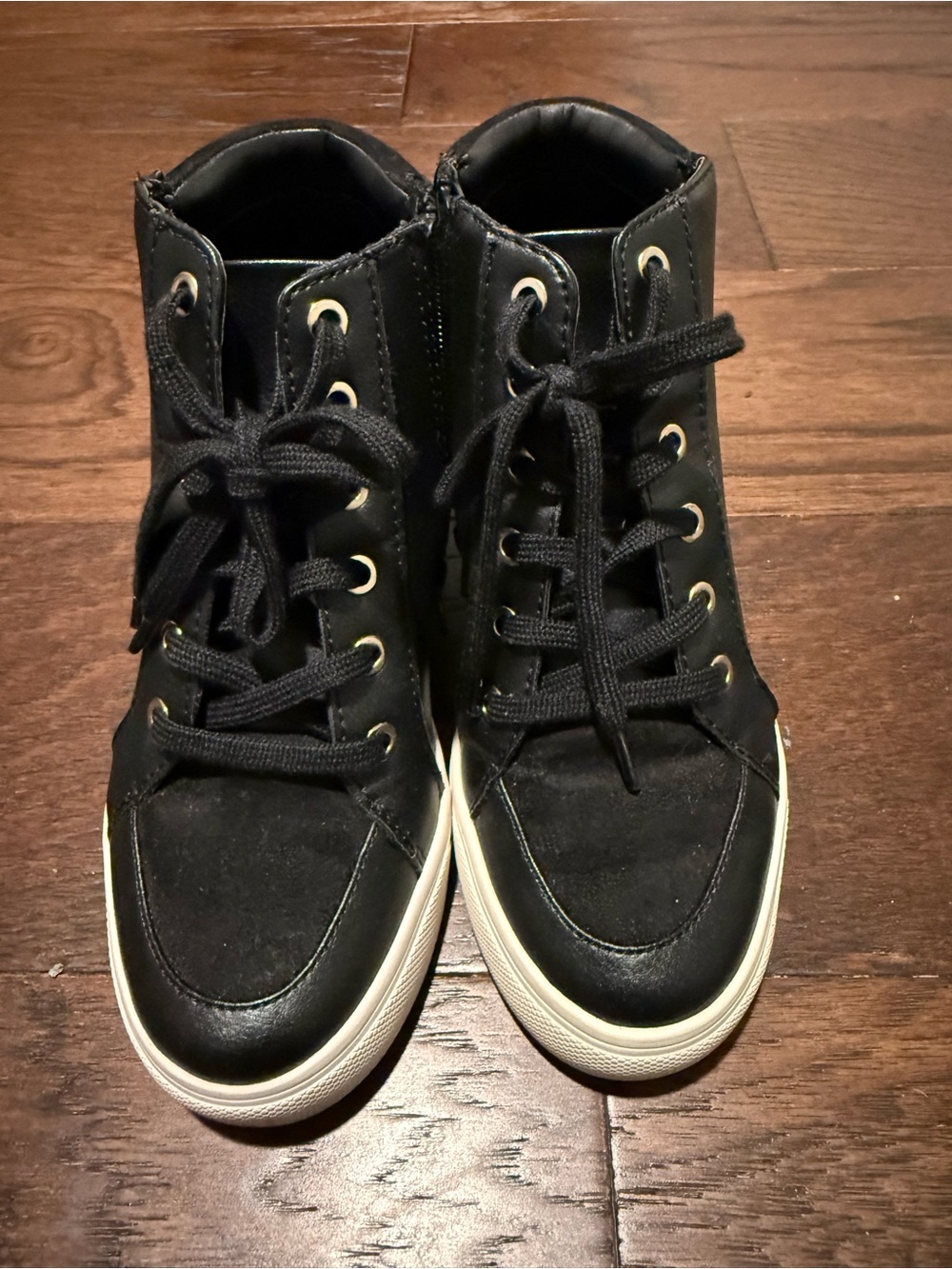 Aldo Black High-Top Athletic Sneakers with White Soles